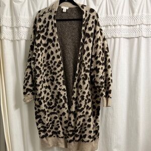 H&M Animal Print Cardigan - Black and Cream